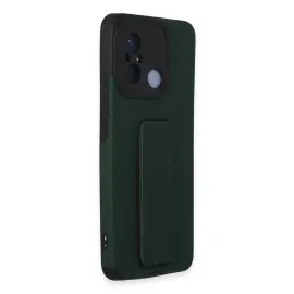 Newface Xiaomi Redmi 12C Kılıf Mega Standlı Silikon - Yeşil