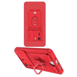 Newface Xiaomi Redmi 13C Kılıf Zuma Kartvizitli Yüzüklü Silikon - Kırmızı