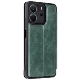 Newface Xiaomi Redmi Note 14 4G Kılıf Flip Cover - Koyu Yeşil