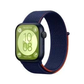 Newface Huawei Fit 4 Hasırlı Cırtcırtlı Kordon - Lacivert-Turuncu