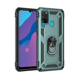 Newface Huawei Y6P Kılıf Sofya Yüzüklü Silikon Kapak - Yeşil