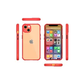 Newface Iphone 13 Mini Kılıf Miami Şeffaf Silikon - Kırmızı