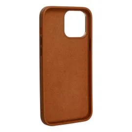 Newface Iphone 13 Pro Kılıf Asya Deri Silikon - Kahverengi