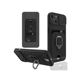 Newface Iphone 14 Plus Kılıf Zuma Kartvizitli Yüzüklü Silikon - Siyah