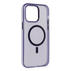 Newface Iphone 14 Pro Max Kılıf Tron Şeffaf Magsafe Kapak - Derin Mor