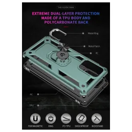 Newface Samsung Galaxy A33 5G Kılıf Sofya Yüzüklü Silikon Kapak - Yeşil