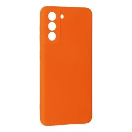 Newface Samsung Galaxy S21 Kılıf Nano Içi Kadife Silikon - Turuncu