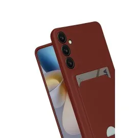 Newface Samsung Galaxy S24 Fe Kılıf Kelvin Kartvizitli Silikon - Bordo