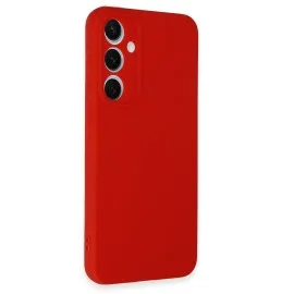 Newface Samsung Galaxy S24 Fe Kılıf Nano Içi Kadife Silikon - Kırmızı