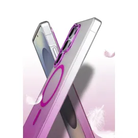 Newface Samsung Galaxy S24 Ultra Glossy Magsafe Kapak - Mavi