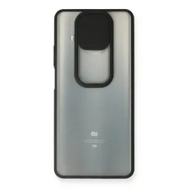 Newface Xiaomi Mi 10T Lite Kılıf Palm Buzlu Kamera Sürgülü Silikon - Siyah