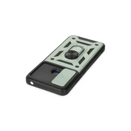 Newface Xiaomi Redmi 10C Kılıf Pars Lens Yüzüklü Silikon - Yeşil