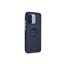 Newface Xiaomi Redmi 12C Kılıf Montreal Yüzüklü Silikon Kapak - Lacivert