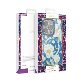 Onegif Iphone 14 Flower Series Magsafe Kapak - Mavi