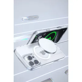 Joko Iphone 15 Pro Gleam Pc Sert Magsafe Kılıf - Şeffaf-Siyah