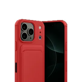 Newface Apple Iphone 17 Pro Kelvin Kartvizitli Silikon - Kırmızı