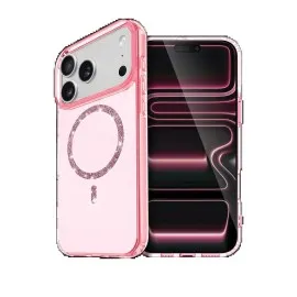 Newface Apple Iphone 17 Pro Max Live Diamond Magsafe Kapak - Pembe