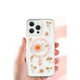 Newface Iphone 16 Kılıf Daisy Simli Magsafe Kapak - Siyah