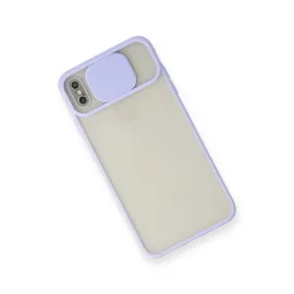 Newface Iphone X Kılıf Palm Buzlu Kamera Sürgülü Silikon - Lila