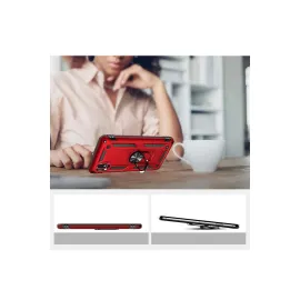 Newface Samsung Galaxy A01 Core Kılıf Sofya Yüzüklü Silikon Kapak - Kırmızı