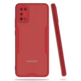 Newface Samsung Galaxy A02S Kılıf Platin Silikon - Kırmızı