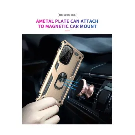 Newface Xiaomi Poco F3 Kılıf Sofya Yüzüklü Silikon Kapak - Gold