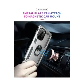 Newface Xiaomi Poco F3 Kılıf Sofya Yüzüklü Silikon Kapak - Gümüş