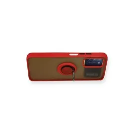 Newface Xiaomi Redmi 9T Kılıf Montreal Yüzüklü Silikon Kapak - Kırmızı