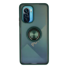 Newface Xiaomi Redmi K40 Kılıf Montreal Yüzüklü Silikon Kapak - Yeşil