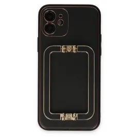 Newface Iphone 12 Kılıf Coco Elit Kapak - Siyah