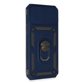 Newface Iphone 12 Pro Max Kılıf Pars Lens Yüzüklü Silikon - Lacivert