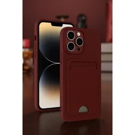 Newface Iphone 13 Pro Max Kılıf Kelvin Kartvizitli Silikon - Kırmızı