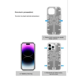 Newface Iphone 14 Pro Kılıf Mekanik Bumper Kapak - Derin Mor