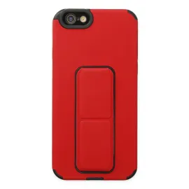Newface Iphone 6 Kılıf Mega Standlı Silikon - Kırmızı