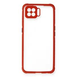 Newface Oppo A73 Kılıf Miami Şeffaf Silikon - Kırmızı