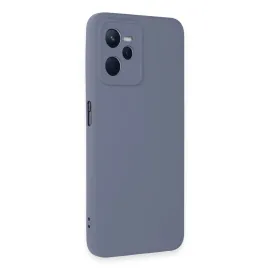 Newface Realme C35 Kılıf Nano Içi Kadife Silikon - Gri
