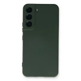 Newface Samsung Galaxy S22 Plus Kılıf Nano Içi Kadife Silikon - Koyu Yeşil