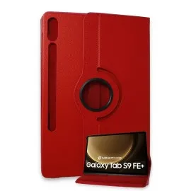 Newface Samsung Galaxy X610 Tab S9 Fe Plus 12.4 Kılıf 360 Tablet Deri Kılıf - Kırmızı