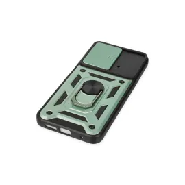 Newface Xiaomi Poco M4 Pro 4G Kılıf Pars Lens Yüzüklü Silikon - Yeşil