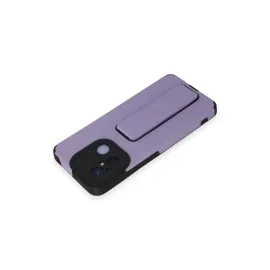 Newface Xiaomi Redmi 12C Kılıf Mega Standlı Silikon - Lila