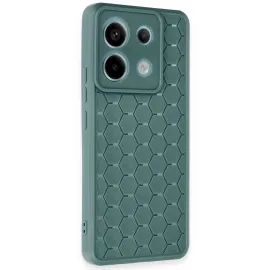 Newface Xiaomi Redmi Note 13 Pro 5G Kılıf Petek Silikon Kapak - Koyu Yeşil