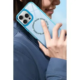 Newface Apple Iphone 11 Live Diamond Magsafe Kapak - Mavi