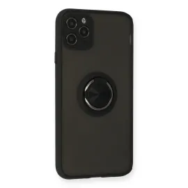 Newface Iphone 11 Pro Kılıf Montreal Yüzüklü Silikon Kapak - Siyah