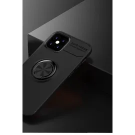 Newface Iphone 12 Mini Kılıf Range Yüzüklü Silikon - Siyah