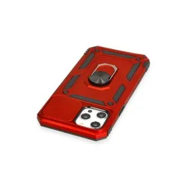 Newface Iphone 12 Pro Max Kılıf Pars Lens Yüzüklü Silikon - Kırmızı