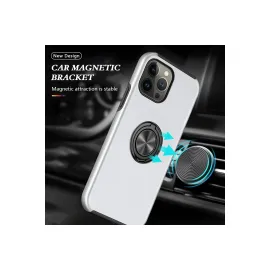 Newface Iphone 13 Pro Kılıf Elit Yüzüklü Kapak - Gümüş