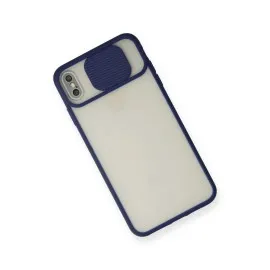 Newface Iphone X Kılıf Palm Buzlu Kamera Sürgülü Silikon - Lacivert