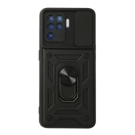 Newface Oppo Reno 5 Lite Kılıf Pars Lens Yüzüklü Silikon - Siyah