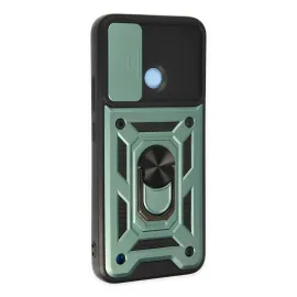 Newface Realme C25Y Kılıf Pars Lens Yüzüklü Silikon - Yeşil