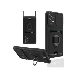 Newface Samsung Galaxy A33 5G Kılıf Zuma Kartvizitli Yüzüklü Silikon - Siyah